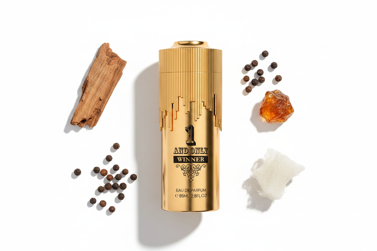 Frasco de perfume Le Chameau dorado de 85 ml con tapa dorada