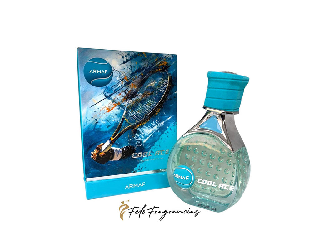 Cool Ace eau de parfum 100ml bottle with teal cap and matching box