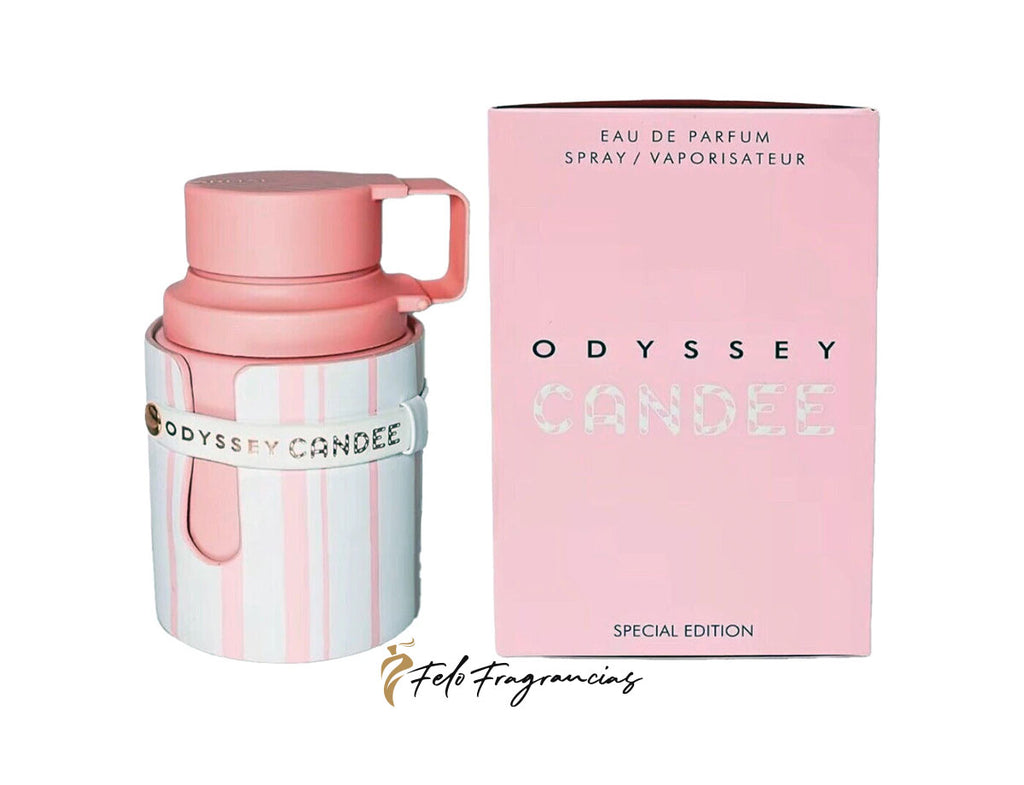 Odyssey Candee Eau de Parfum bottle and pink box, 100ml