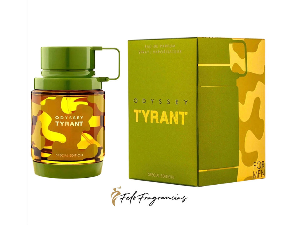 Odyssey Tyrant EDP spray bottle and green camouflage box, 100ml