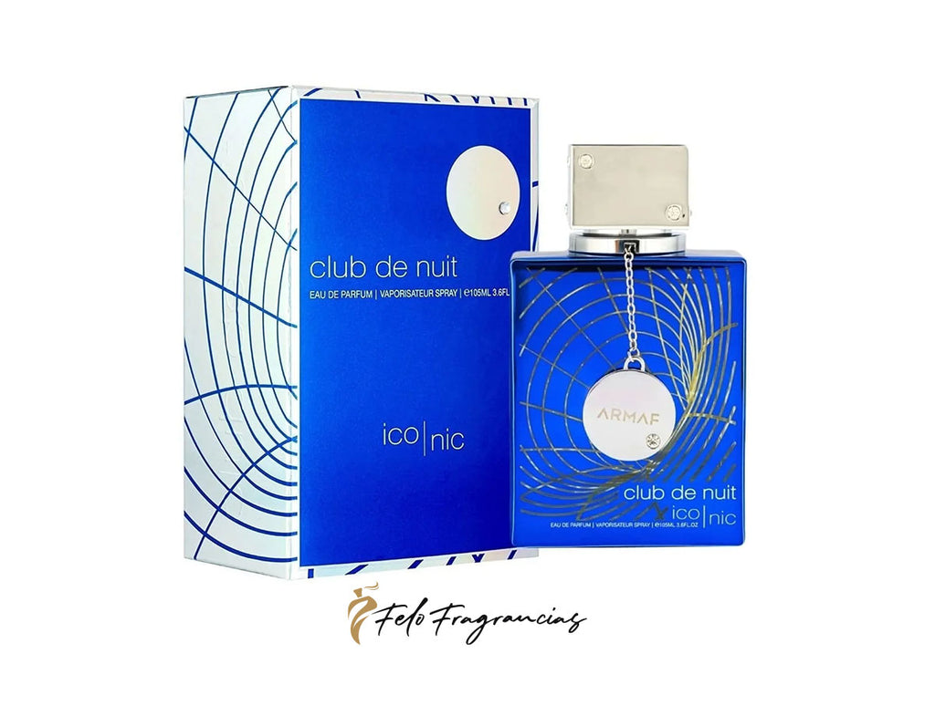 Club de Nuit Iconic 100ml eau de parfum bottle with matching blue box