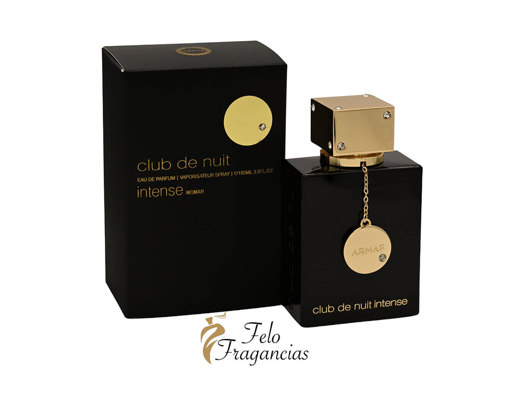 Club de Nuit Intense Woman Eau de Parfum 105ml, black bottle with gold cap and box