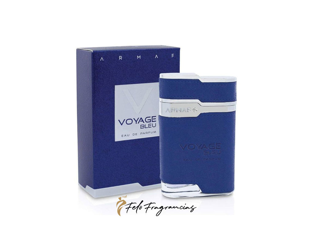 Voyage Bleu eau de parfum 100ml bottle with blue box and white cap