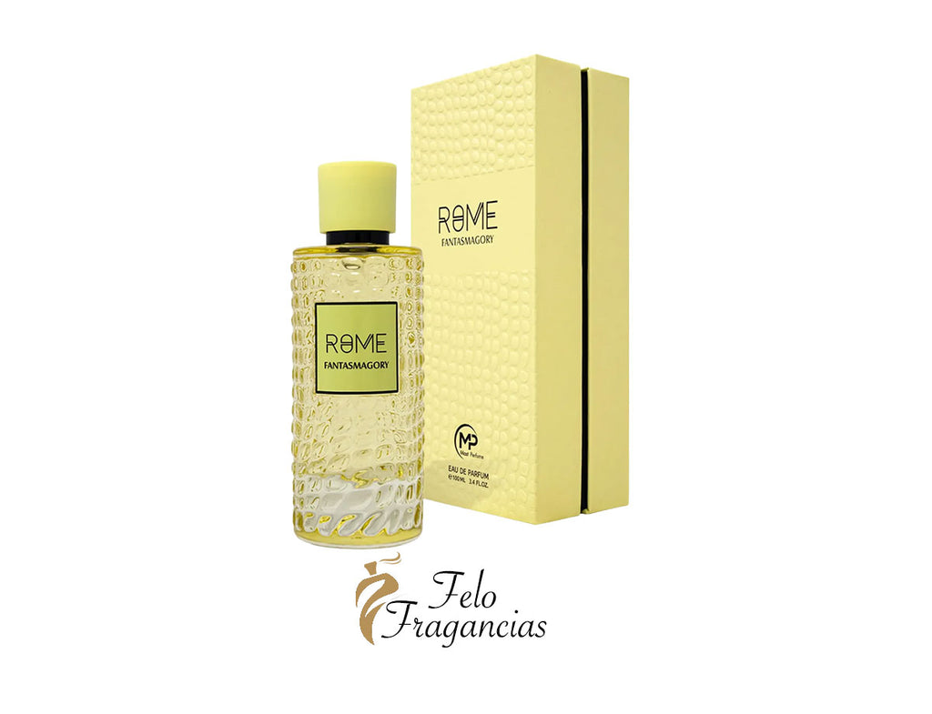 Rome Fantasmagory unisex EDP 100ml: yellow glass bottle and matching box