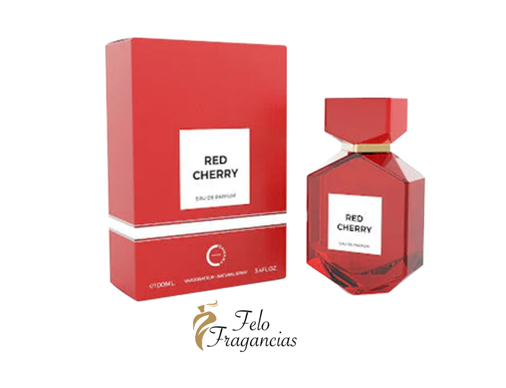 Red Cherry Eau de Parfum 100ml bottle and matching red gift box