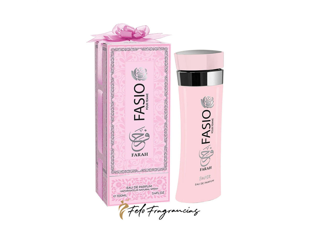 Eau de Parfum 100 ml: frasco y estuche rosa con detalles plateados