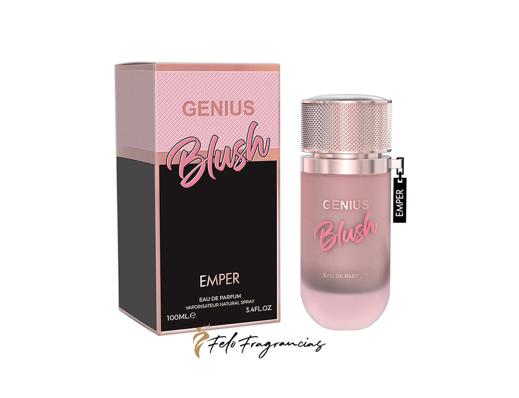 Genius Blush mini eau de parfum 25ml spray bottle with box, pink and silver cap