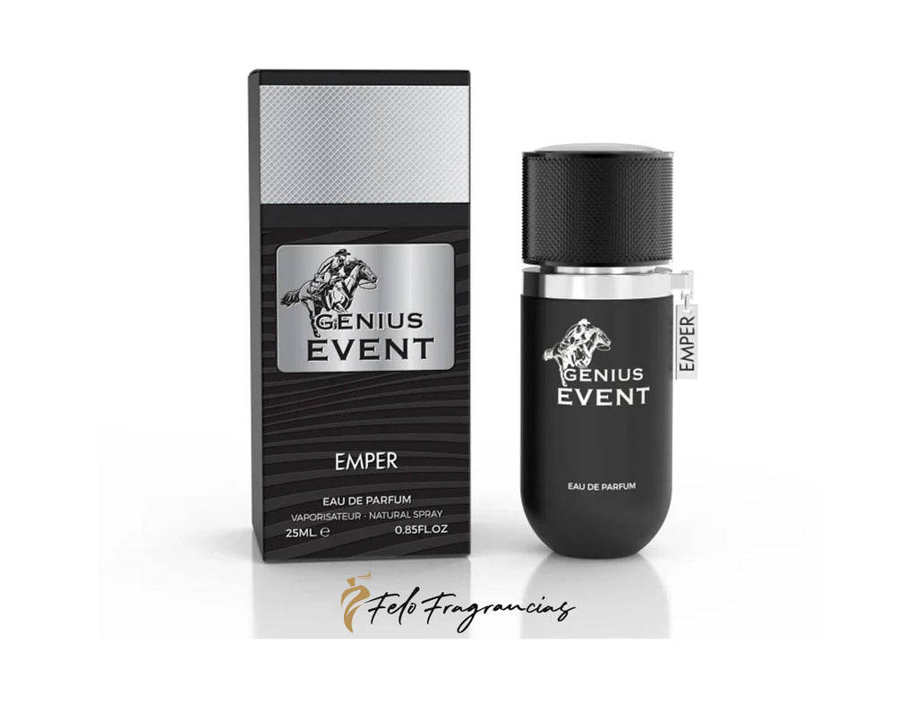 Genius Event Eau de Parfum mini 25ml bottle with matching product box
