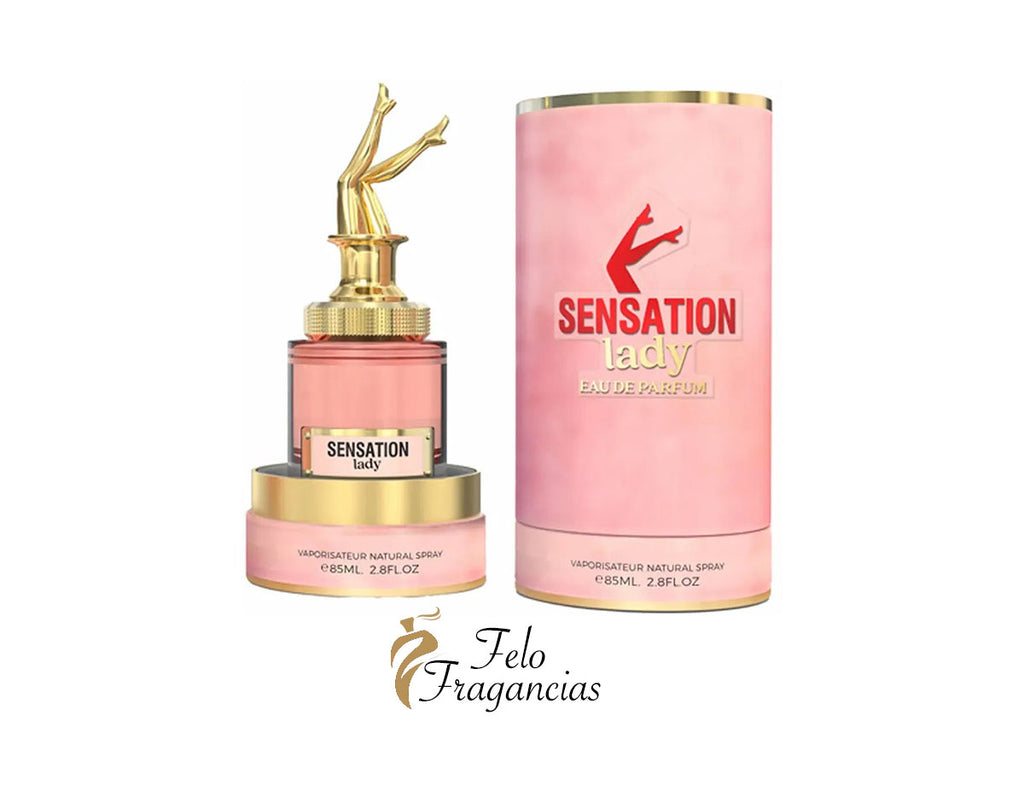 Pink Sensation Lady Eau de Parfum spray bottle and cylindrical 100ml box