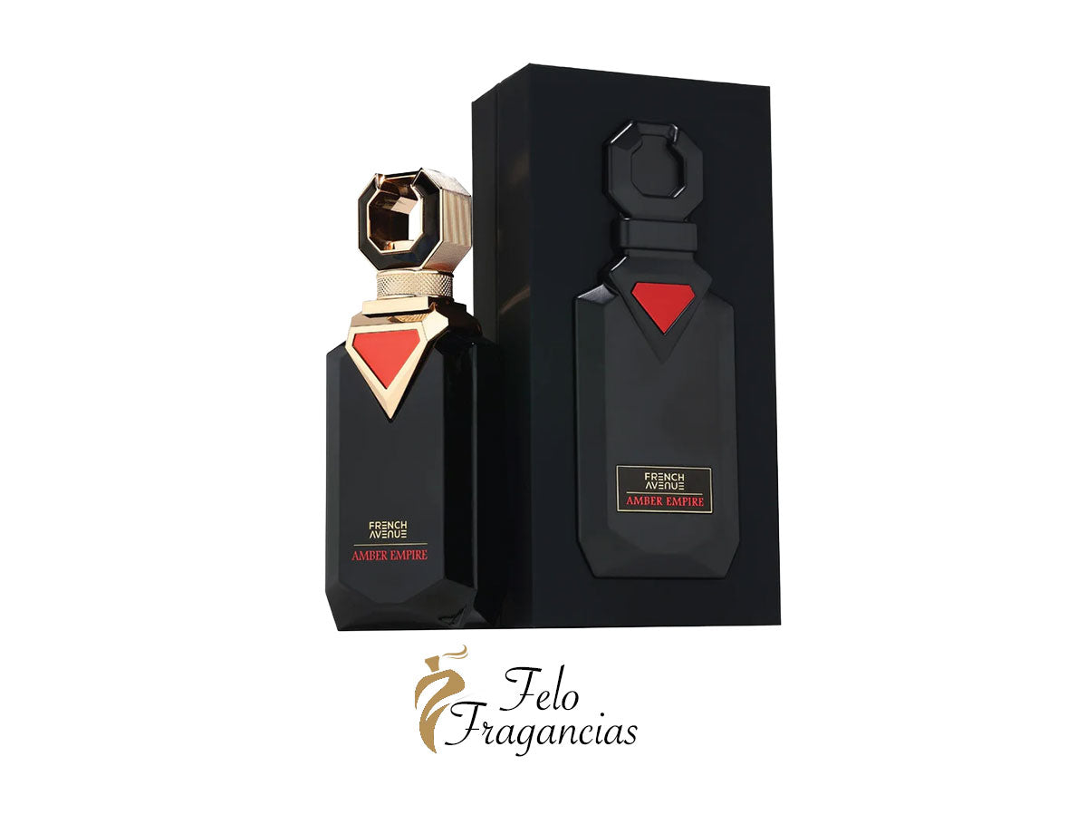 Perfume Eau de Parfum para hombre: frasco negro con tapa dorada y emblema rojo