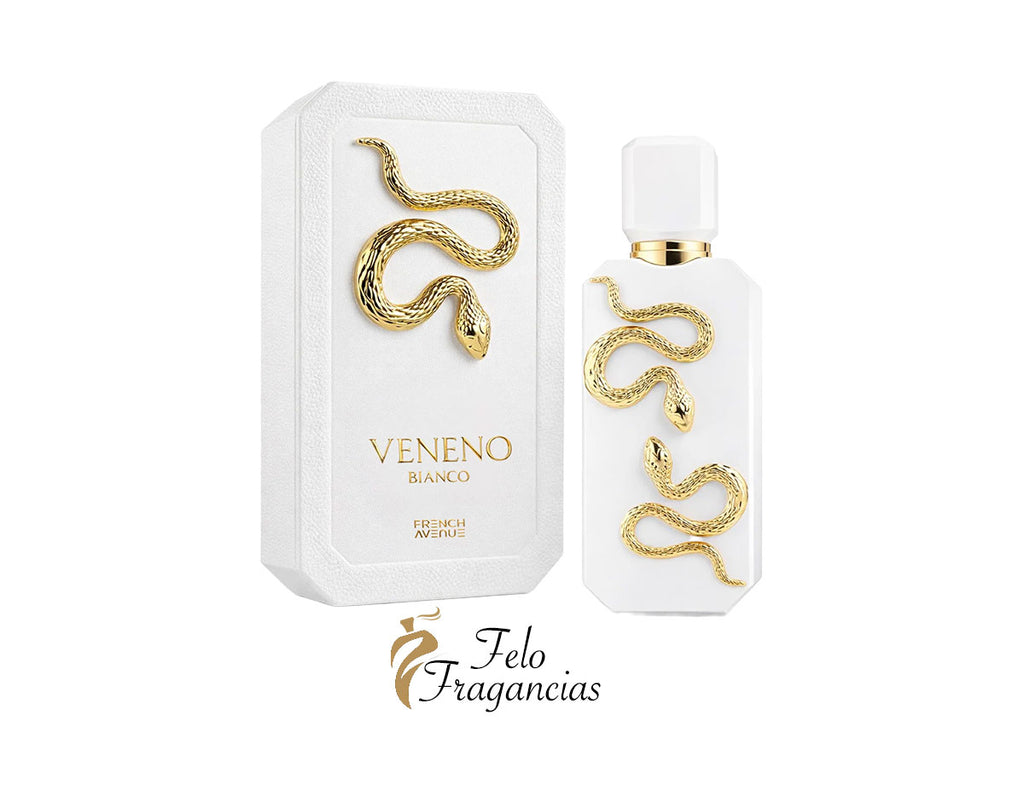 Unisex eau de parfum set: white bottle with gold snake design and matching box, 100 ml