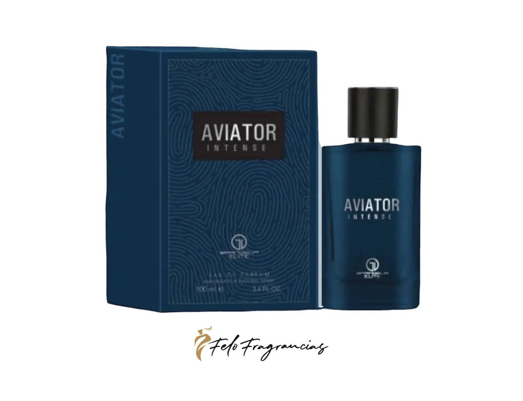 Aviator Intense eau de parfum 100ml with dark blue bottle and matching box