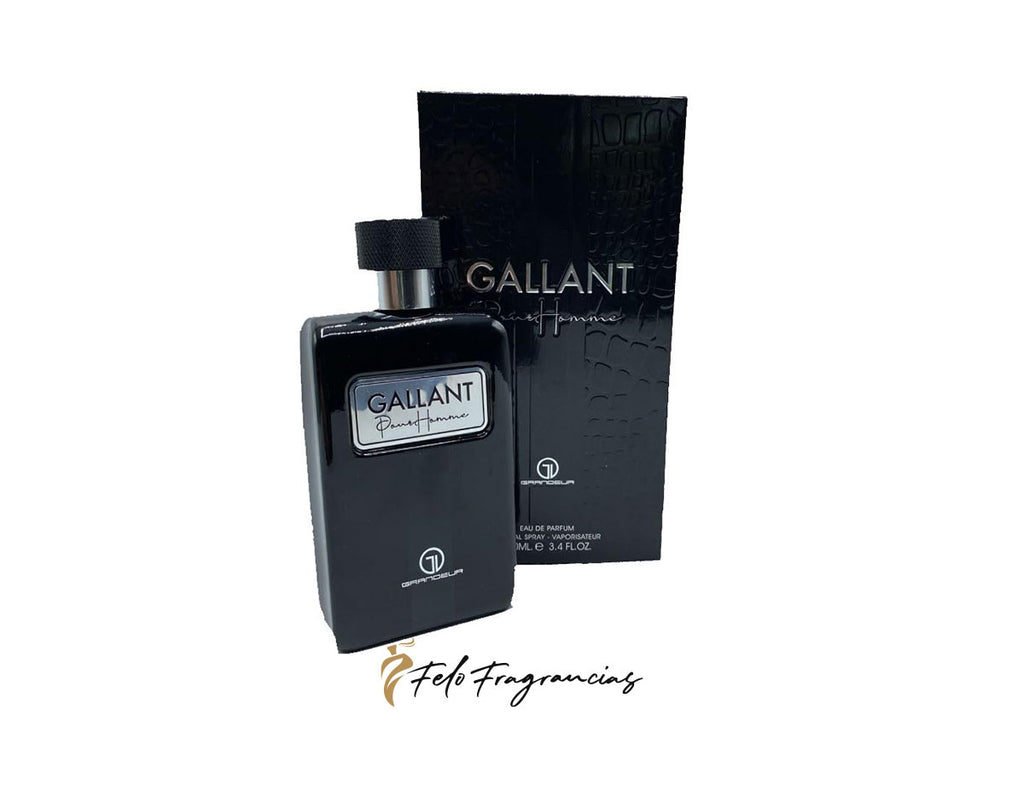 Gallant Eau de Parfum 100ml bottle with matching black box, black glass and cap
