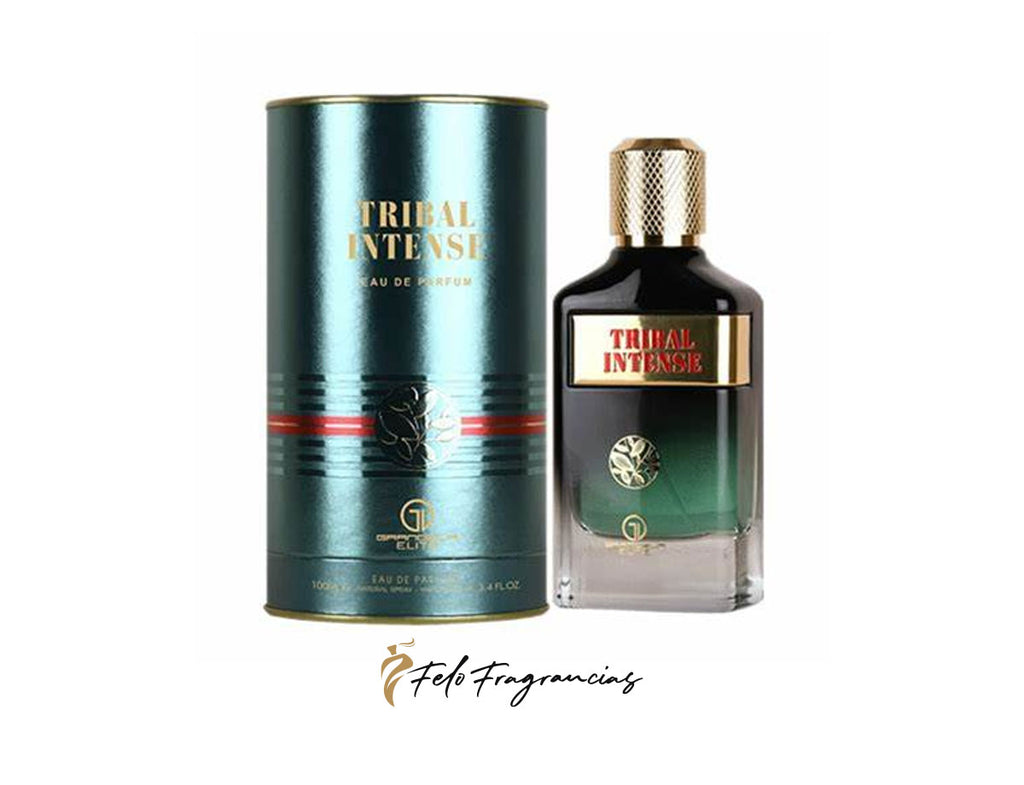 Caja metálica cilíndrica y frasco de Eau de Parfum con tapa dorada