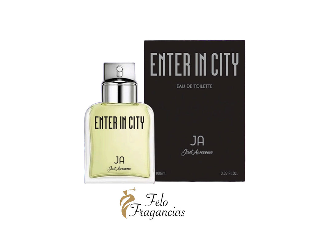 Enter In City eau de toilette perfume 100ml with yellow glass bottle and box