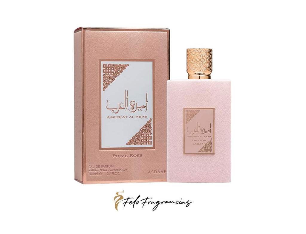 Prive Rose eau de parfum 100ml: pink bottle with gold cap and matching box