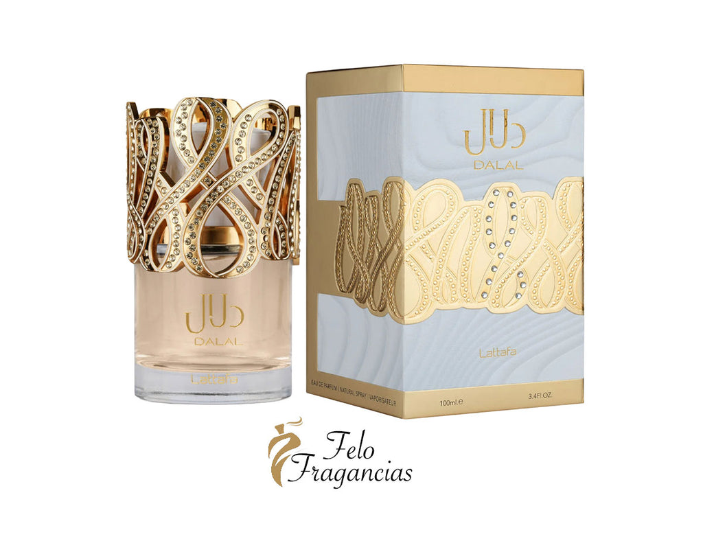 Dalal for Women 100ml eau de parfum: gold jeweled cap bottle with matching box