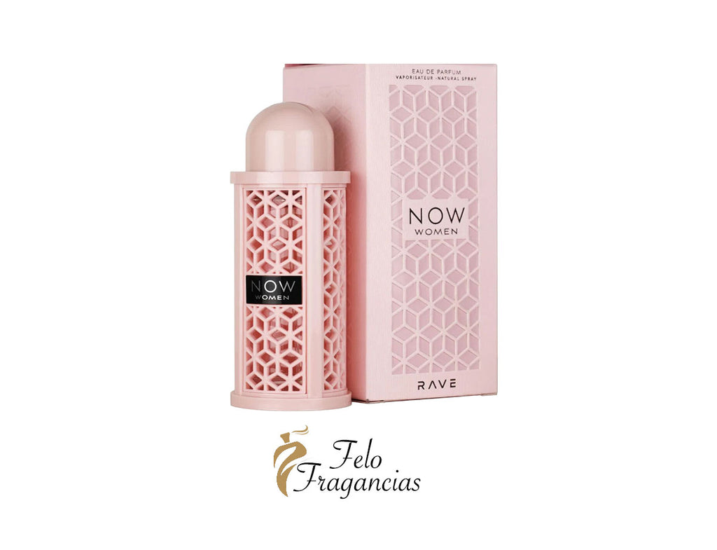 Rave Now Women Eau de Parfum 100ml bottle with pink geometric cap and matching box