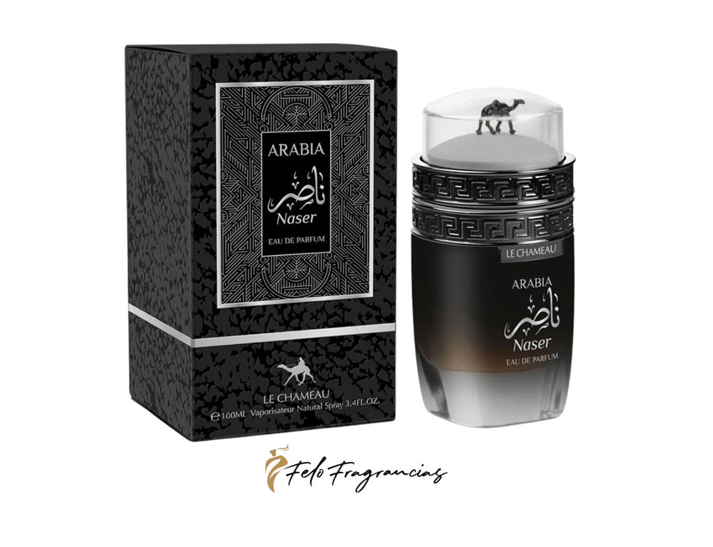 Arabia Naser eau de parfum 100ml, black patterned box and glass bottle