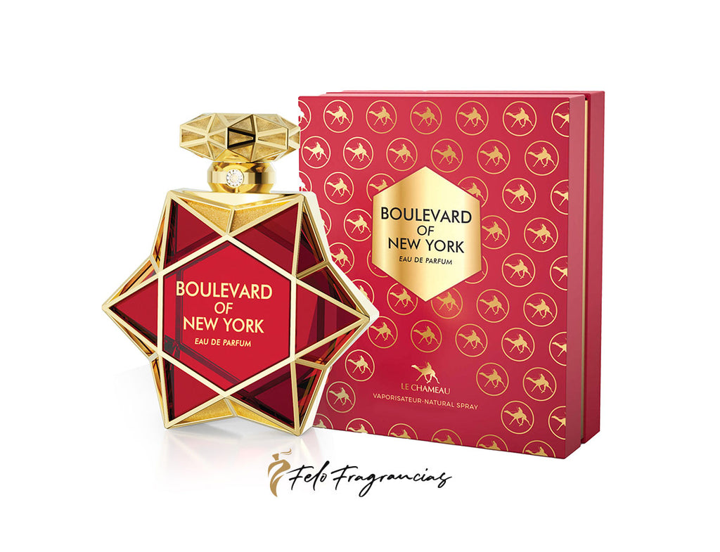 Boulevard of New York eau de parfum 85ml bottle and red gold box