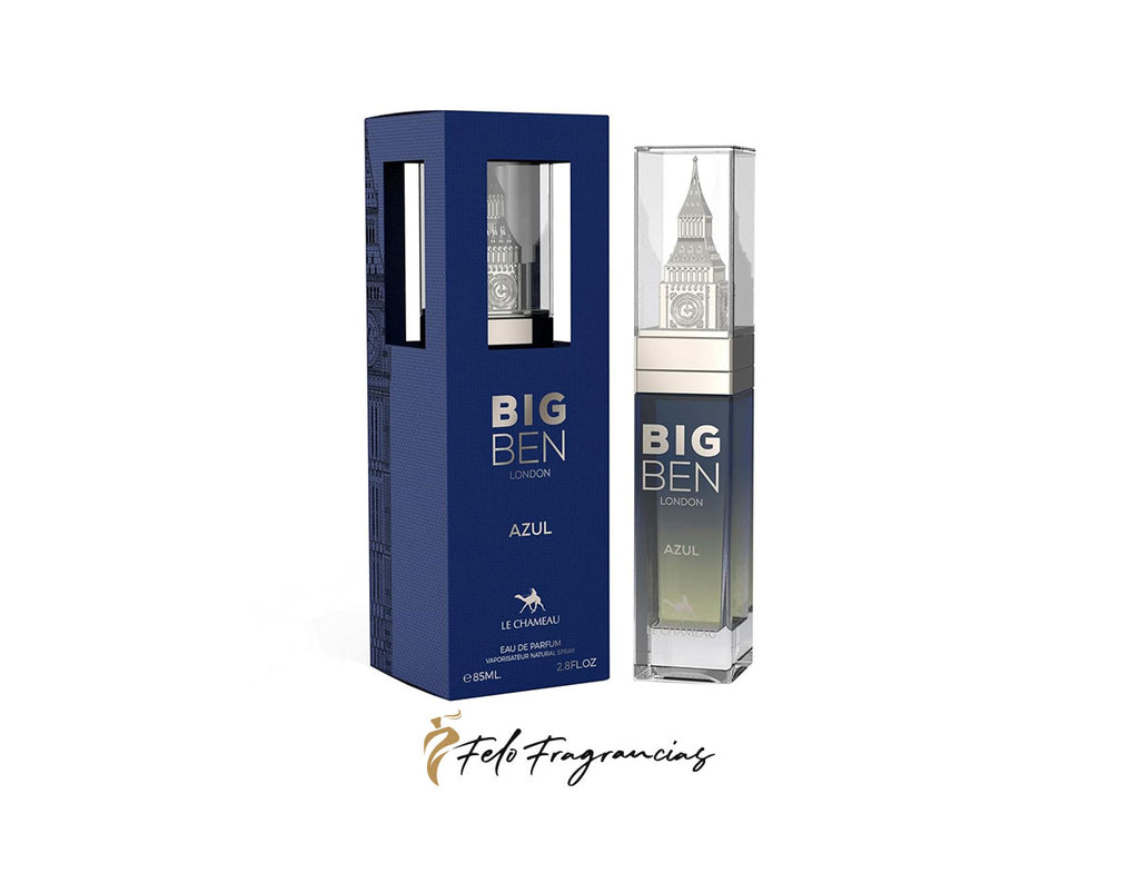 Big Ben London Azul eau de parfum 85ml with blue box and clear glass bottle