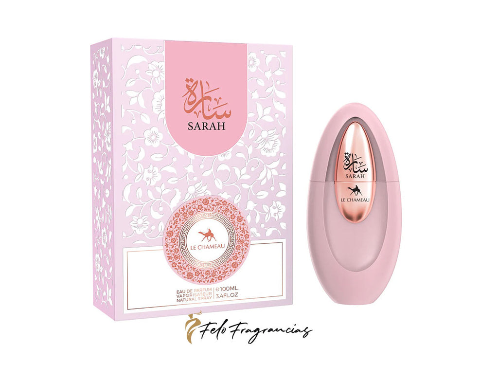 Emper Sarah Eau de Parfum 100ml, pink oval bottle with matching floral gift box