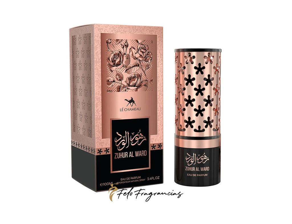 Zuhur Al Ward eau de parfum 100ml with cylindrical bottle and gift box