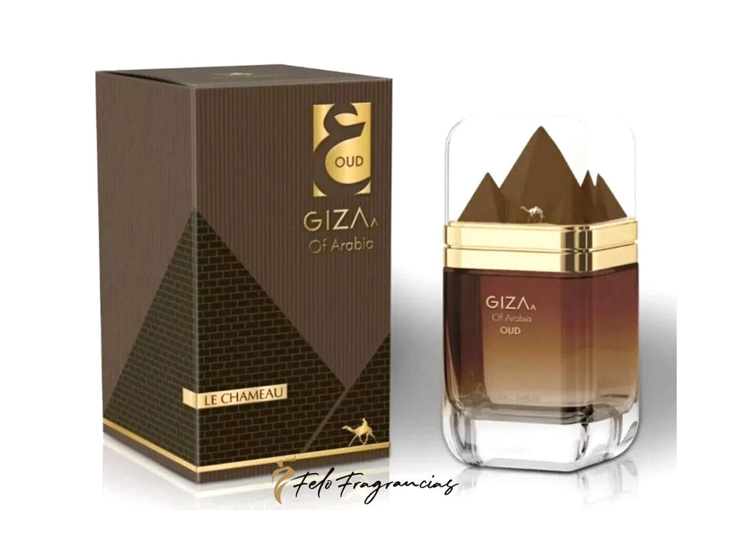 Giza of Arabia Oud Eau de Parfum 100ml: amber bottle with gold cap and box