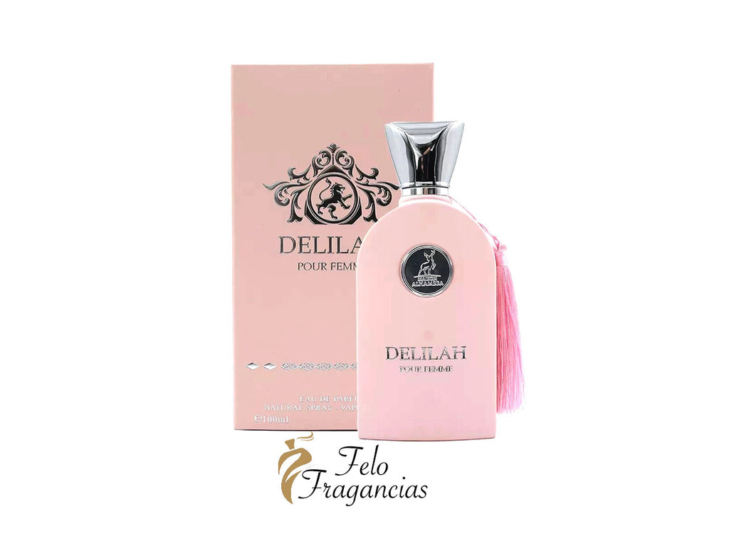 Perfume Delilah de Maison Alhambra, frasco de 100 ml, con caja