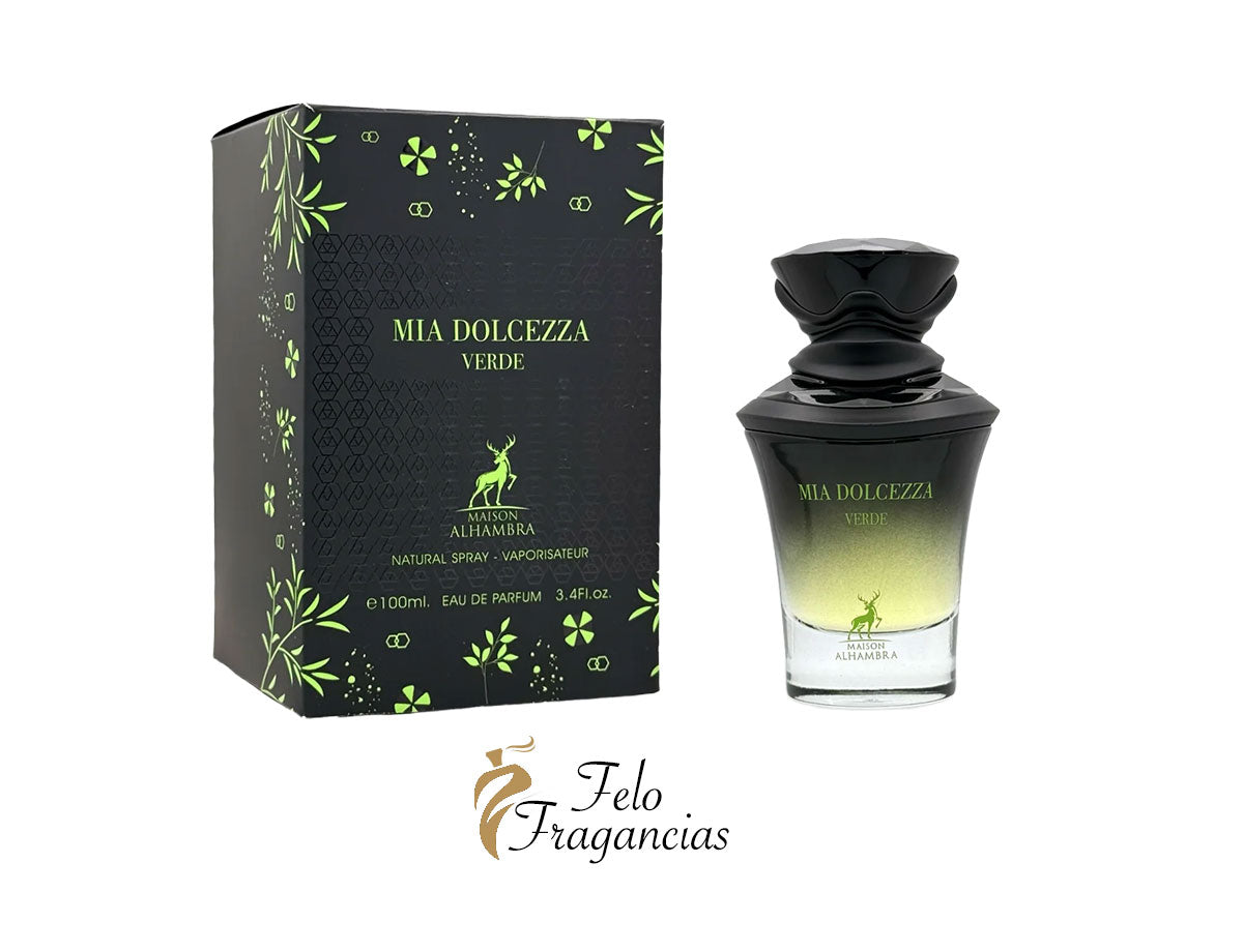 Mia Dolcezza Verde eau de parfum 100ml box and glass bottle, green label