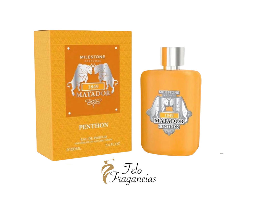 Matador Penthon eau de parfum 100ml set: orange bottle and matching box, front label