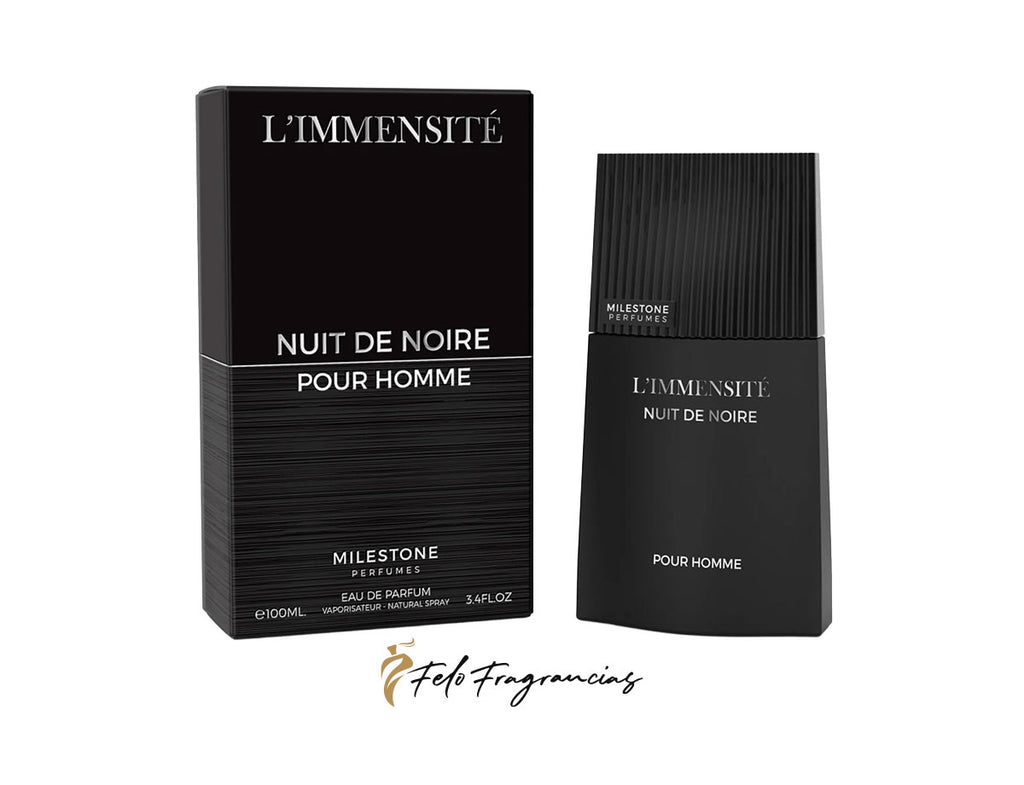 Nuit de Noire men’s eau de parfum 100ml: box and dark bottle