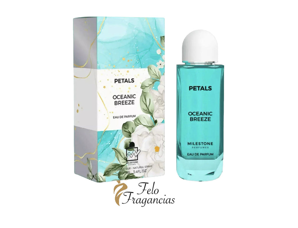 Petals Oceanic Breeze eau de parfum 100ml, box and bottle with teal label