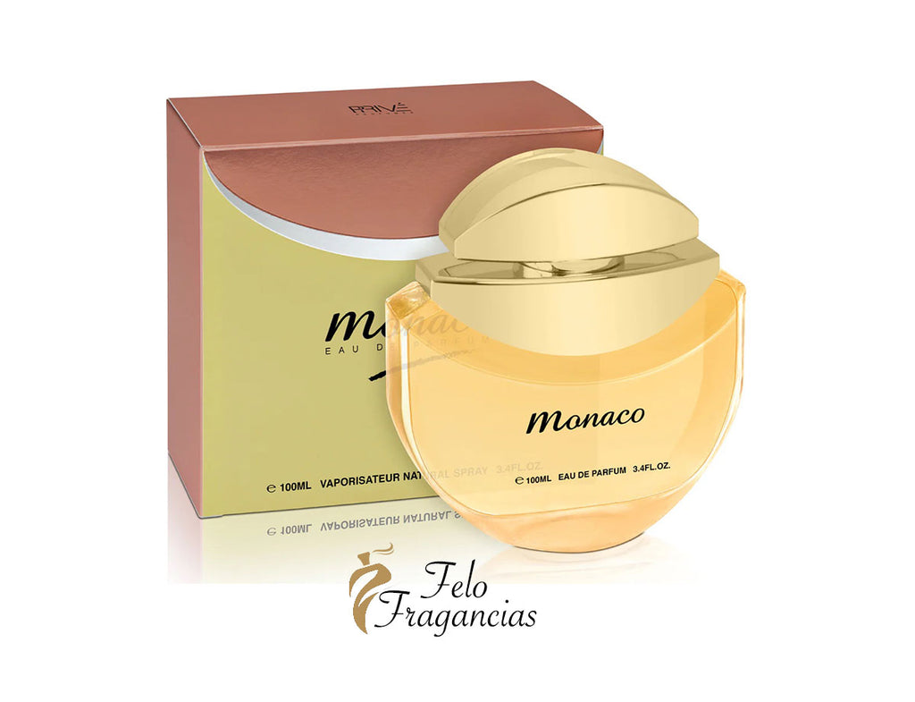 Monaco Eau de Parfum 100ml bottle with gold cap and matching gift box