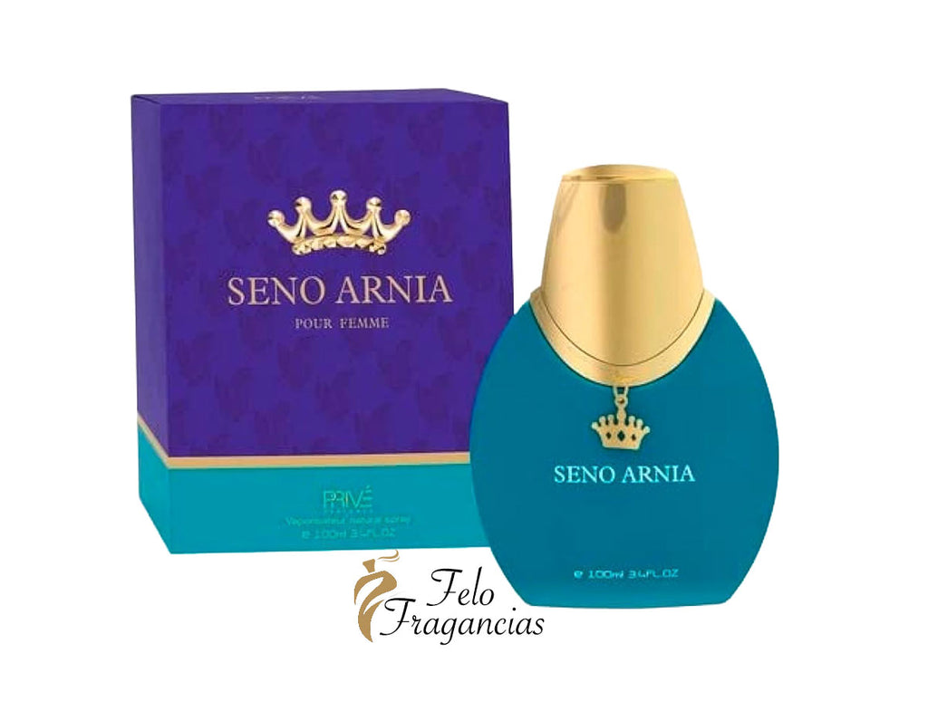 Seno Arnia Pour Femme 100ml eau de parfum bottle with purple gift box