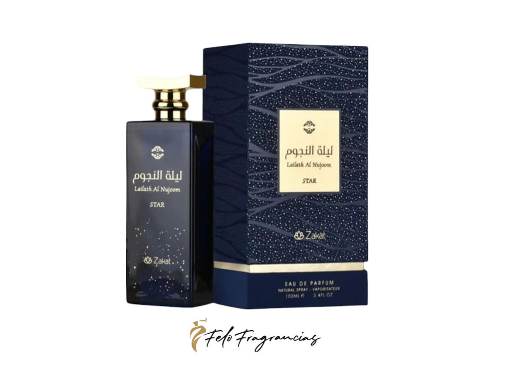 Star Eau de Parfum 100ml set: dark blue bottle with gold cap and boxed label