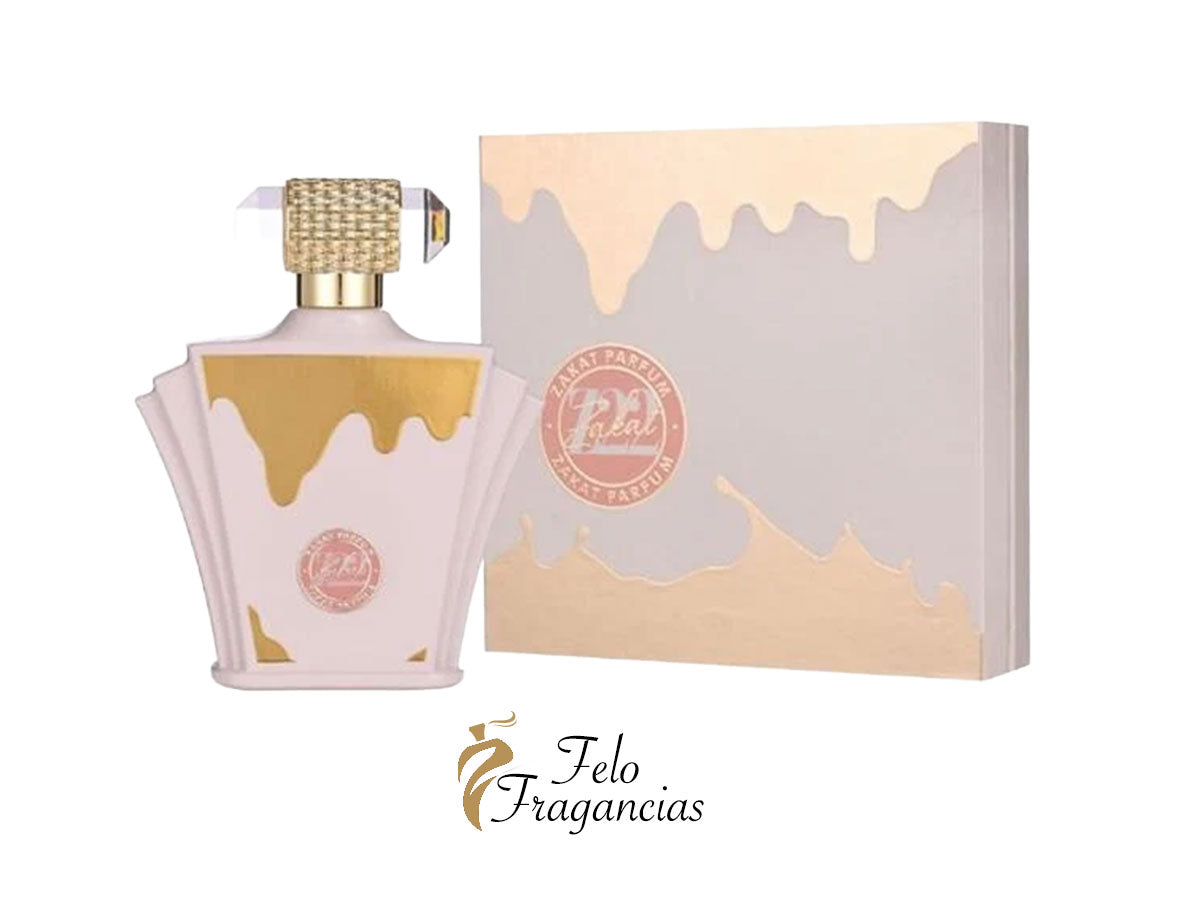 Zakat Z22 Women Eau de Parfum 100ml, frasco y caja blanca con dorado