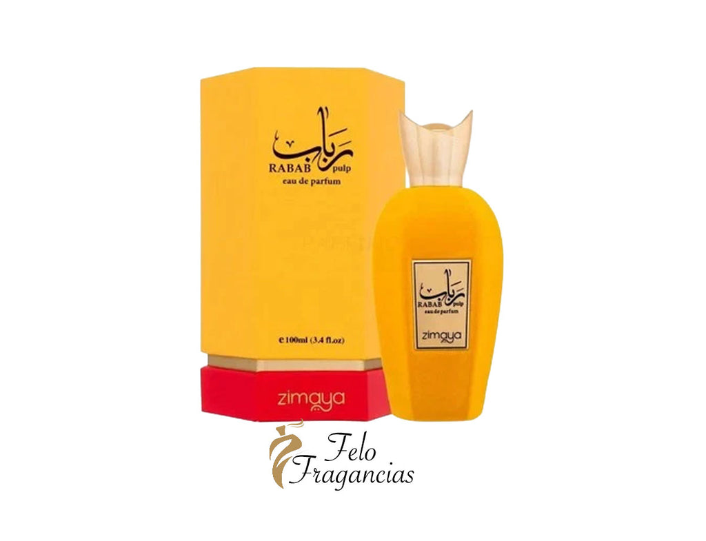 Rabab Pulp eau de parfum 100ml, amber glass bottle with matching gift box