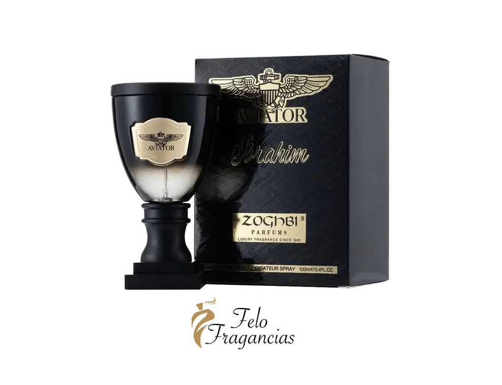 Aviator Ibrahim Eau de Parfum 100ml with black spray bottle and box