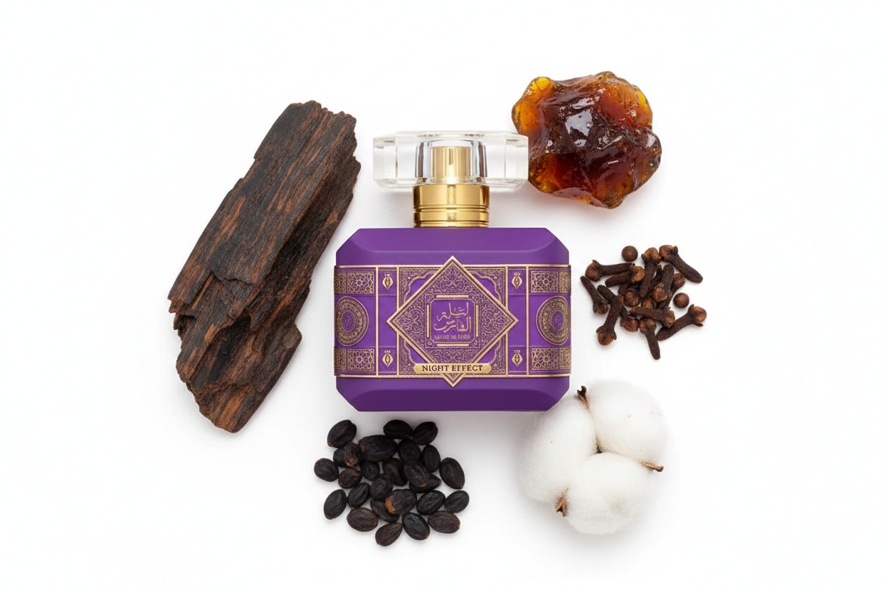 Perfume Al Fares Eau de Parfum: frasco morado con tapón dorado, 100 ml