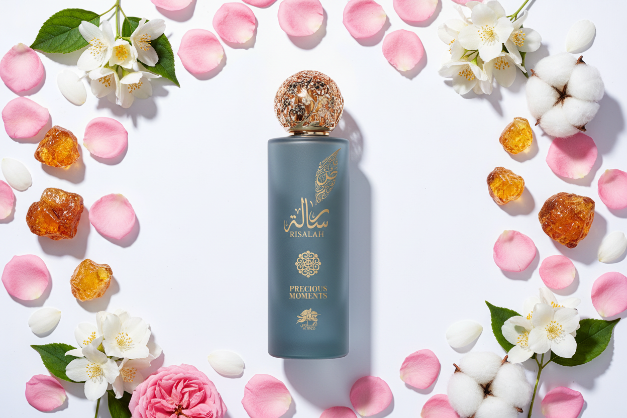 Eau de parfum Al Fares Risalah Precious Moments, frasco azul de 100 ml