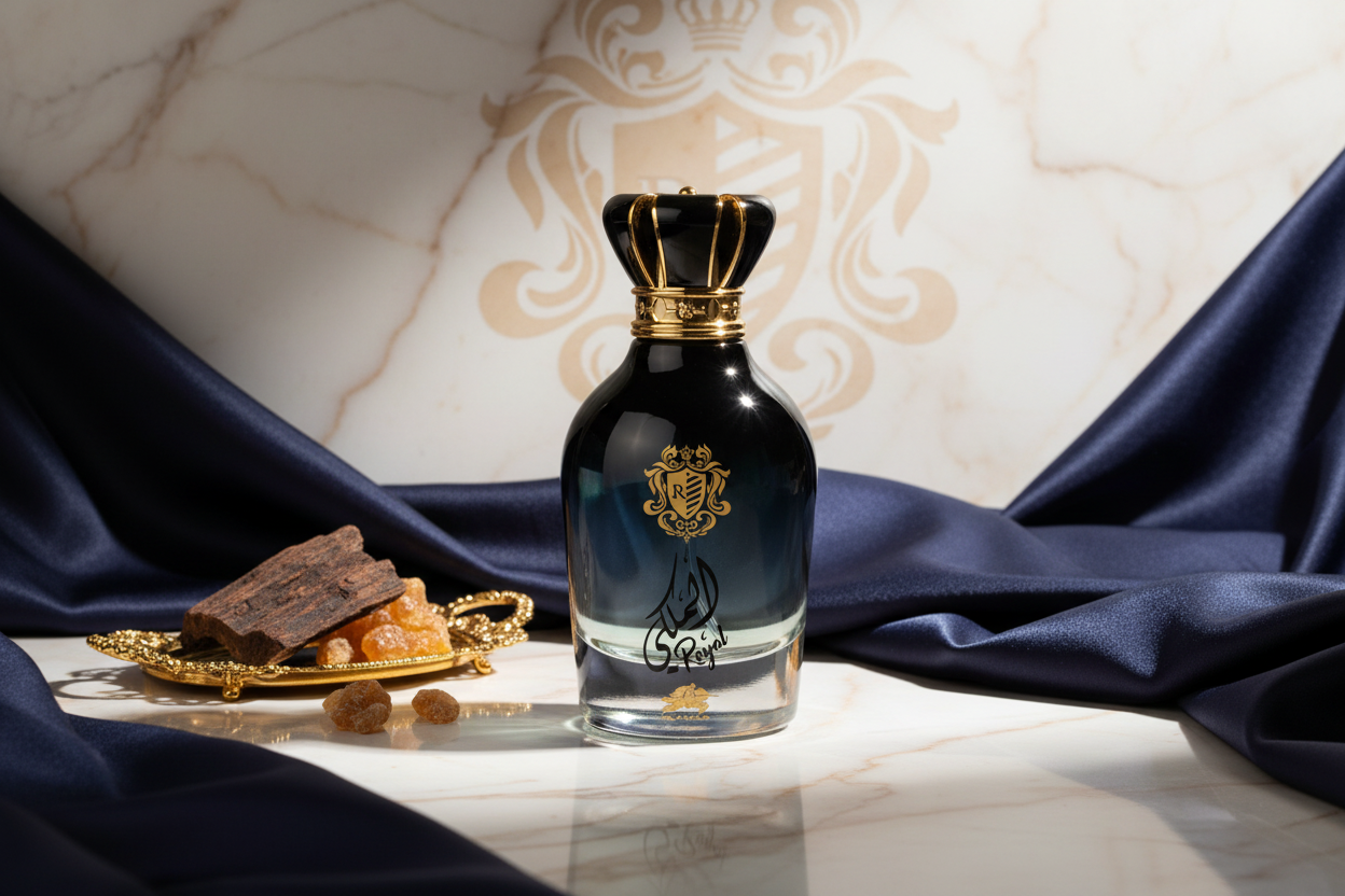 Eau de parfum Al Fares Royal 100 ml, frasco negro con detalle dorado