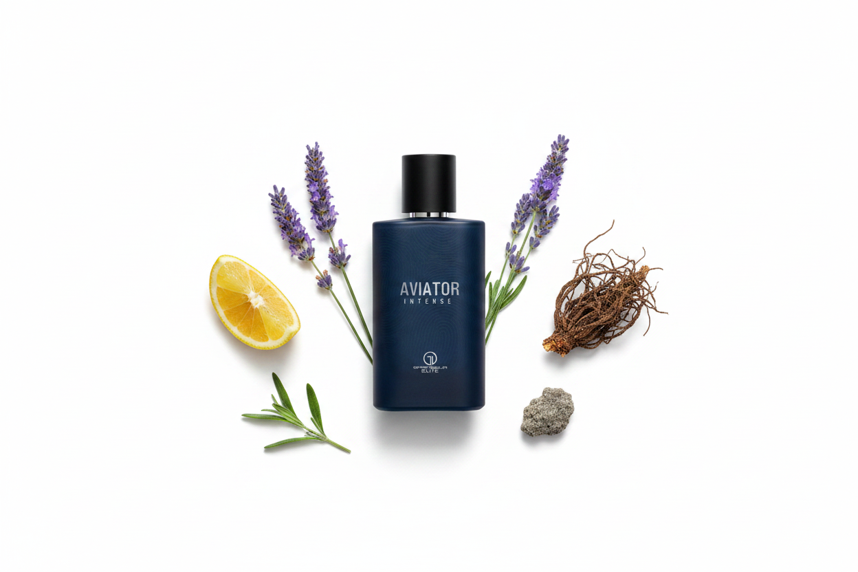 Grandeur Aviator Intense — Notes Flat Lay