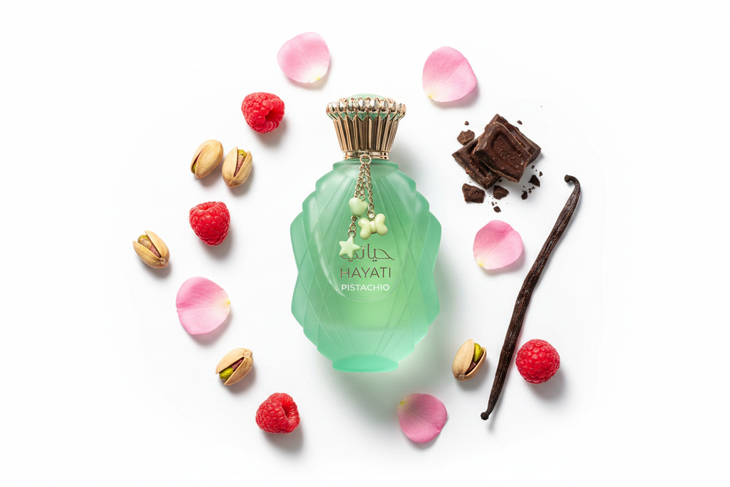 Hayati Pistachio Notes Flat Lay