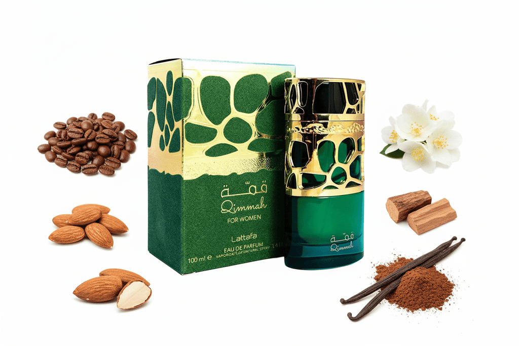 Lattafa Qimmah for Women Eau de Parfum 100ml con café, almendra, flores blancas, cacao y vainilla