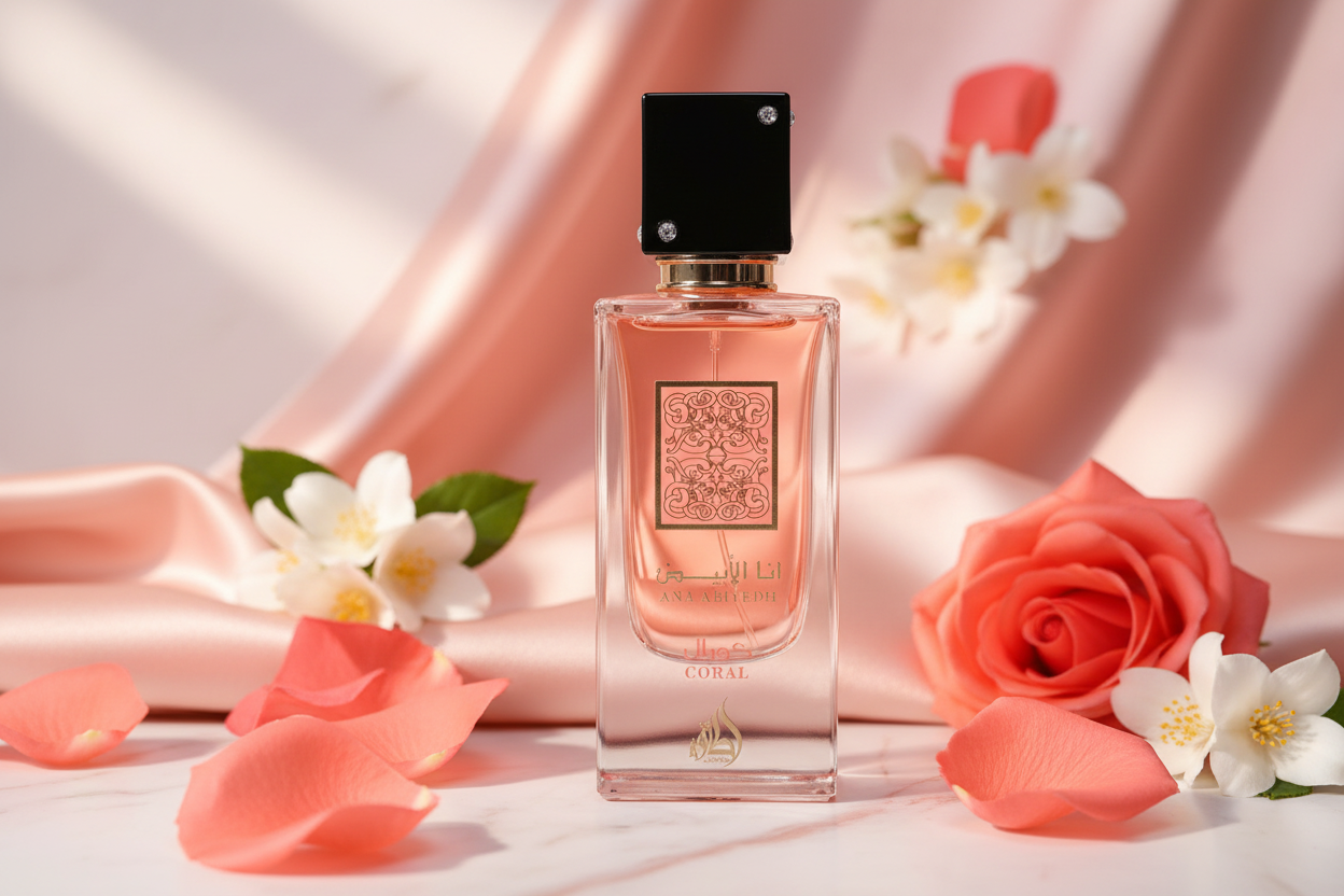 Lattafa Ana Abiyedh Coral — Editorial Lifestyle