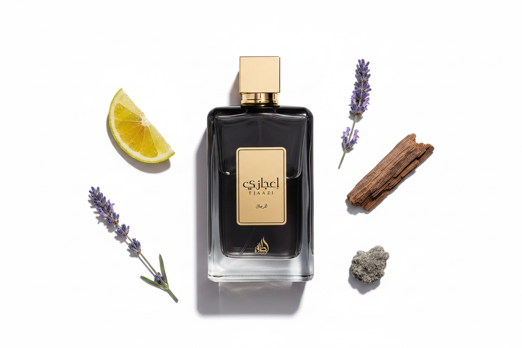 Lattafa Ejaazi — Notes Flat Lay