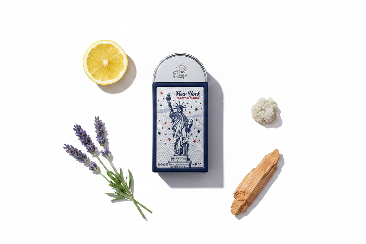 Lattafa Pride New York — Notes Flat Lay