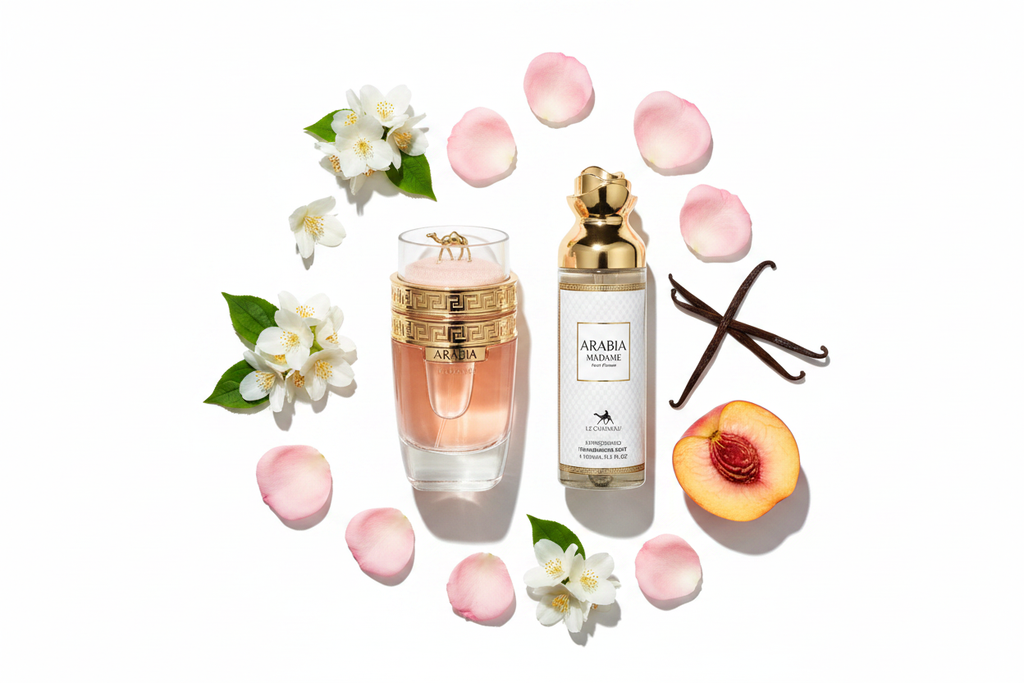 Le Chameau Arabia Madame Gift Set EDP — Notes Flat Lay