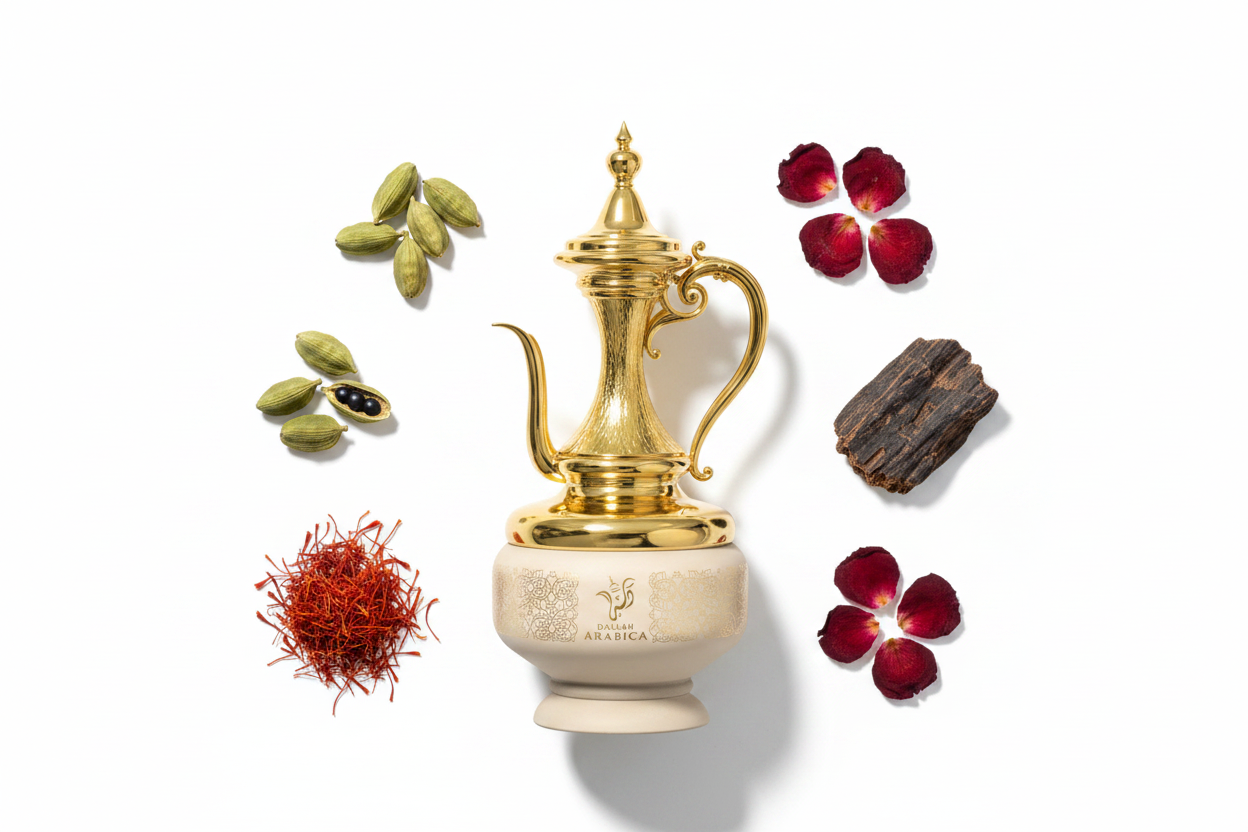 Le Chameau Elite Dallah Arabica — Notes Flat Lay